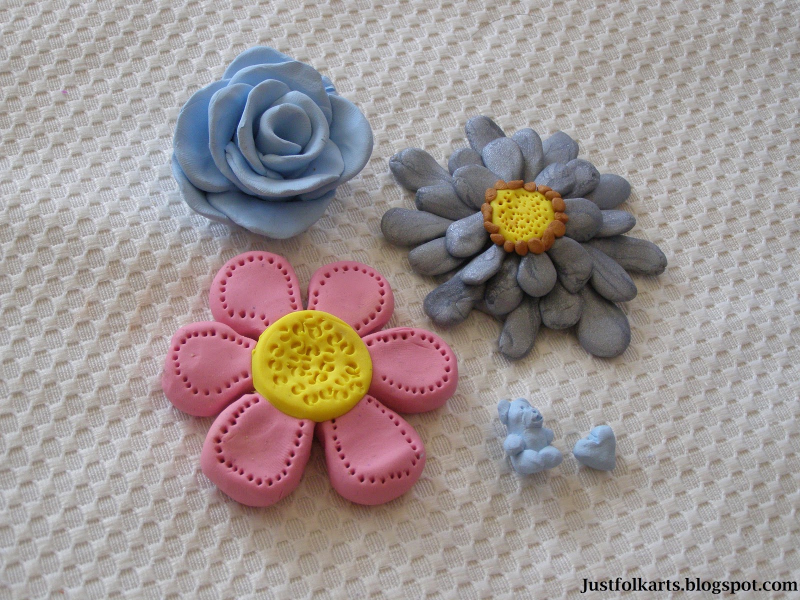 Just Folk Art Clay Flowers