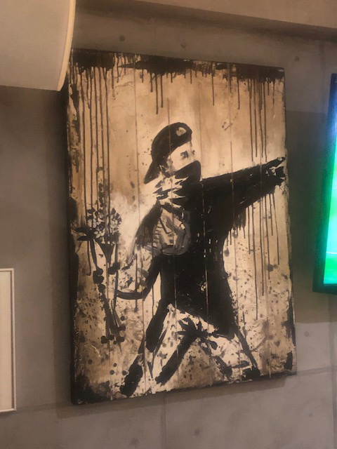 Banksy Art in the Moscow Café