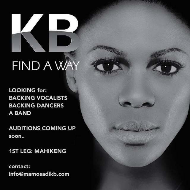KB is looking for Backing Vocalist and Dancers auditions in your area