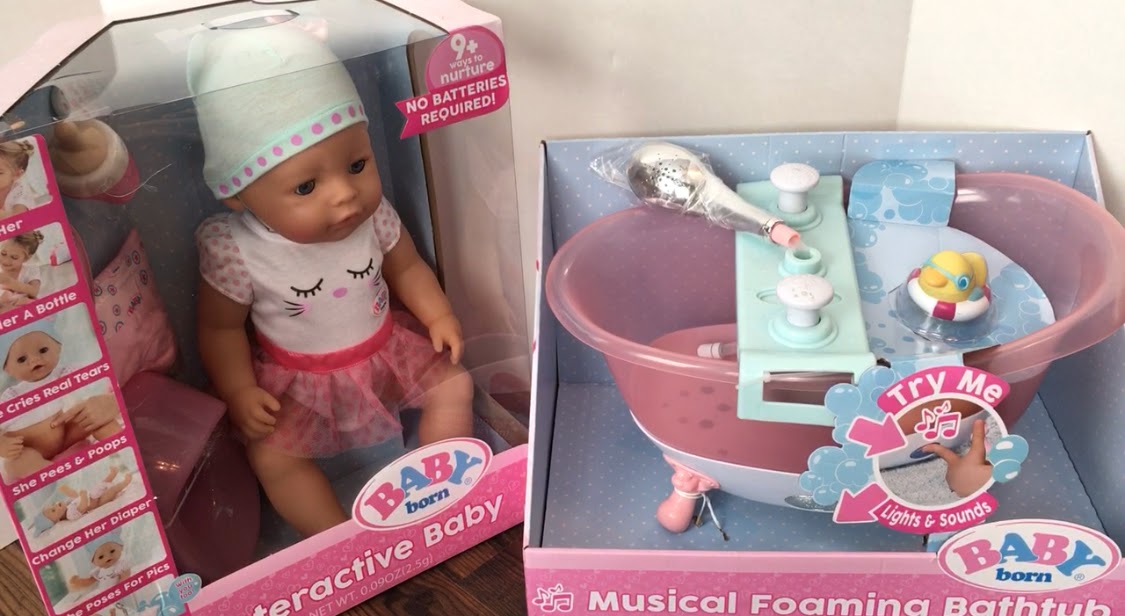 Fun with Baby Alive Our New Baby Born Doll and Bathtub