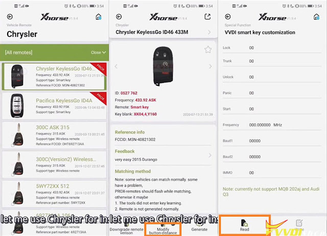 VVDI Modify Smart Key Button Distance 3