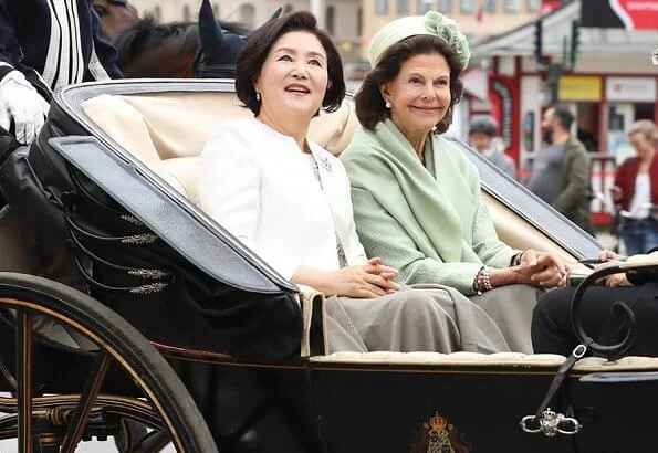 Crown Princess Victoria wore By Malina Ginger dress. Princess Sofia in By Malina. First Lady Kim Jung-sook, Queen Silvia