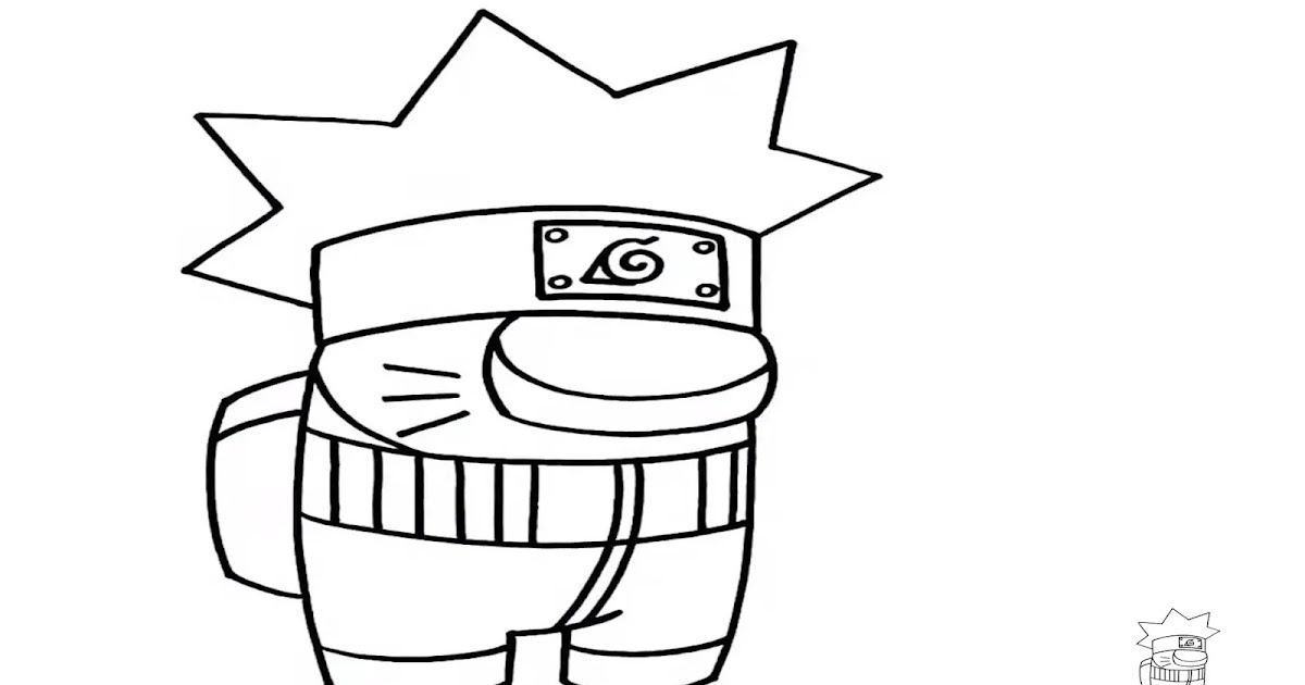 Coloring Page Of Among Us Naruto Design