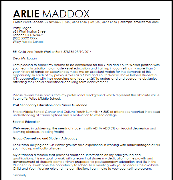 Child Protection Worker Cover Letter Resume Letter