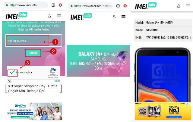 cek imei samsung online