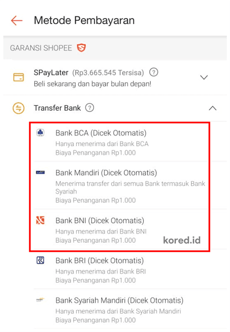 Metode Pembayaran di Shopee