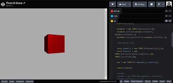 Template Dasar Program three.js – SkillPlus