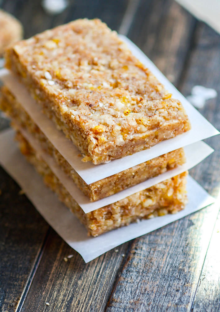 No bake mango coconut protein bars (paleo friendly) plus 30 Real Food Gluten Free Recipes to Fuel Your Next Run or Workout! Natural energy to fuel you for a run or even sustain you after!