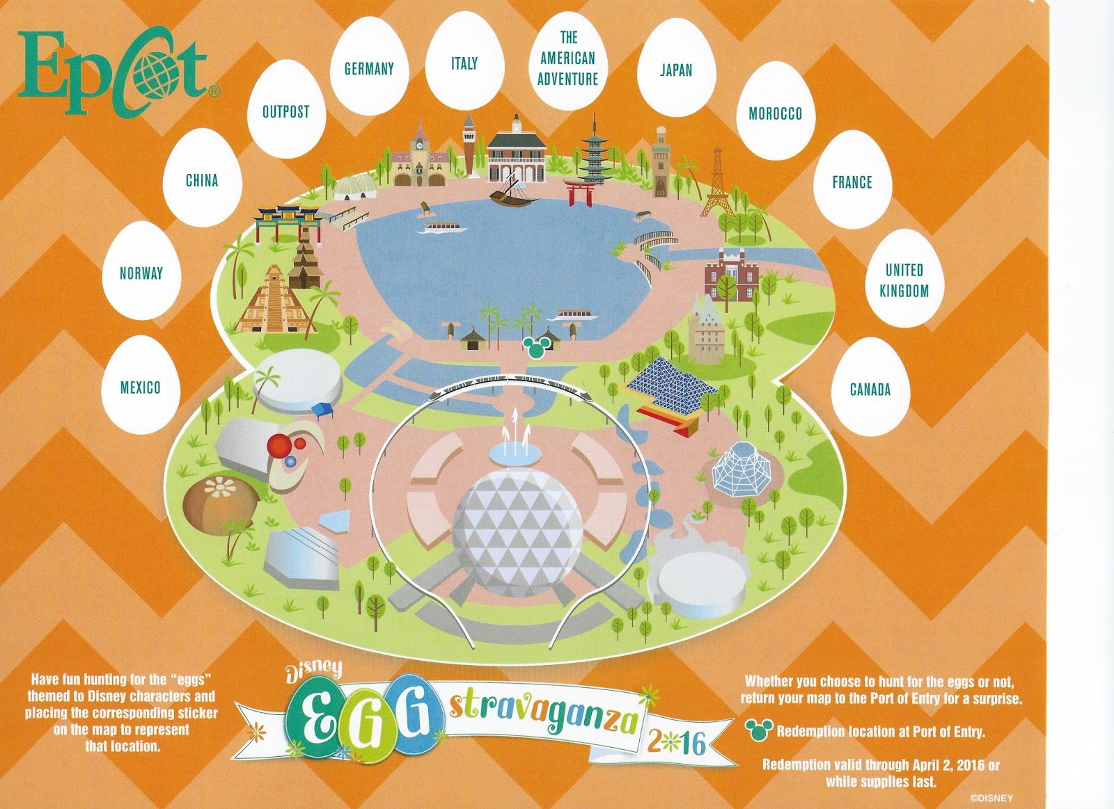 Epcot World Showcase Map - Eggtravaganza Map