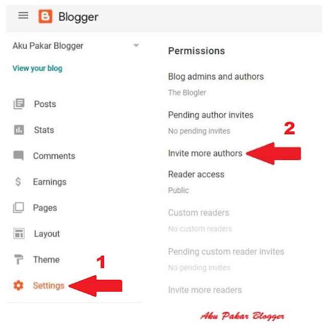 Cara Invite Penulis dalam Blogger