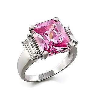 pink diamond engagement band