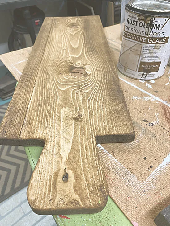 stained wooden breadboard