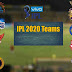 IPL 2020 Team List