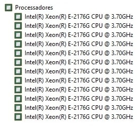 Referências de Consumo para Servidores Xeon® E-2176G