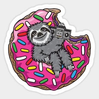 https://www.teepublic.com/sticker/1965881-sloth-donut
