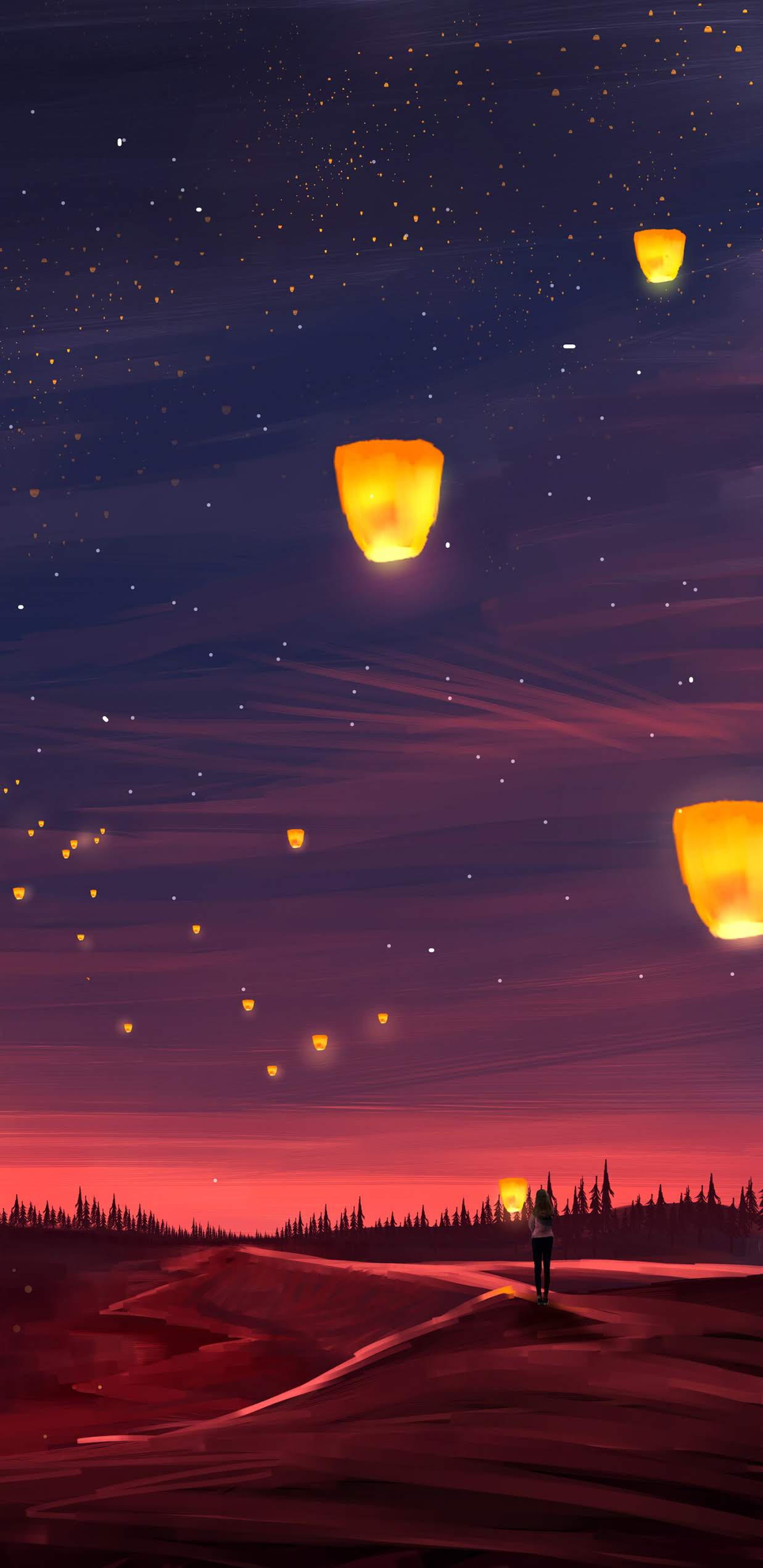 Sky Lanterns,Night,mobile wallpaper - HD Mobile Walls