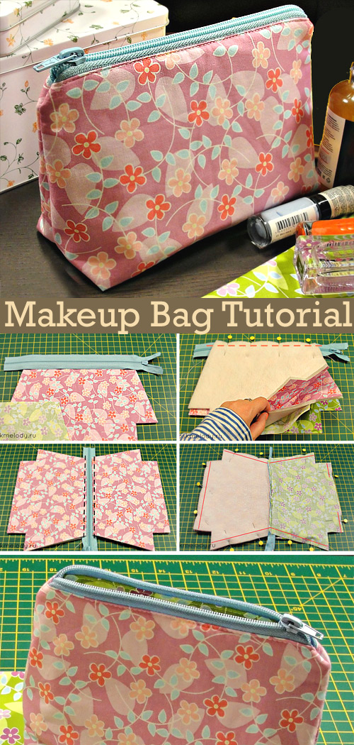 how to make makeup pouch at home with paper, DIY makeup bag