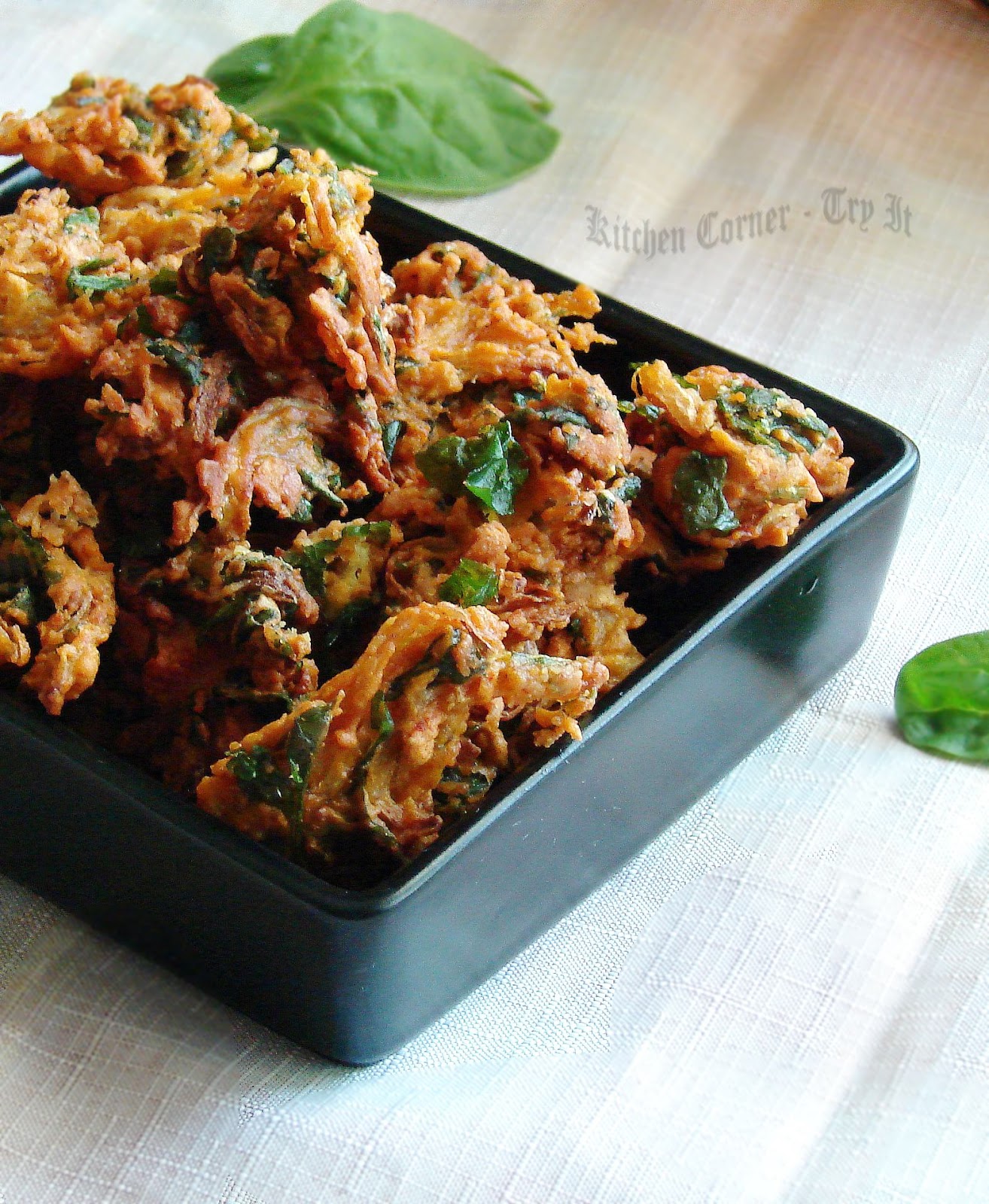 Spinach Onion Pakoras