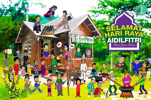 kartun rumah terbuka dihari raya