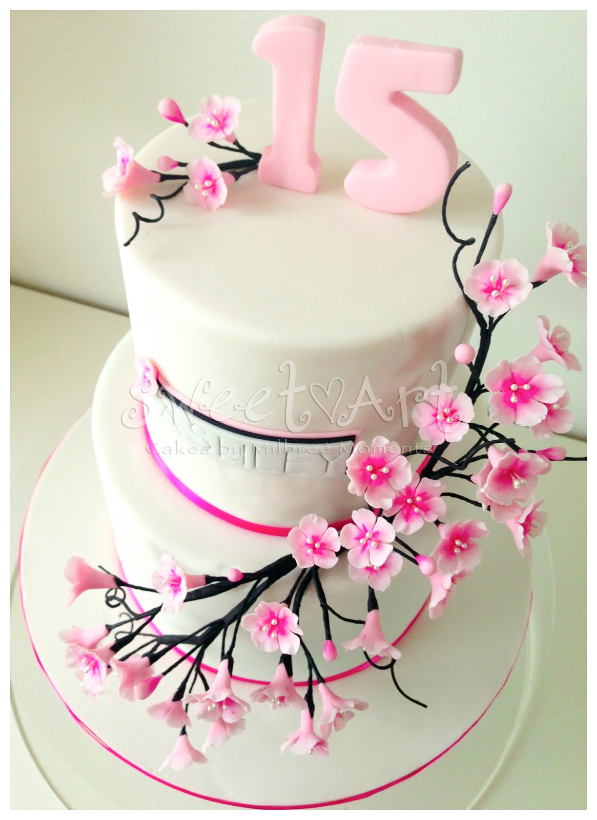Sweet Art Cakes by Milbreé Moments: Ashley's Cherry Blossom 15th ...