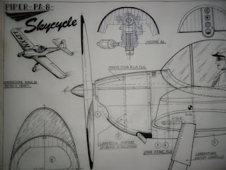 Piper PA-8 Skycycle disegno aeromodello Rc di Oberti Raffaele