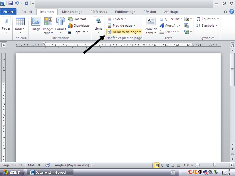 Comment Numéroter Les Pages Sur Word 2010 Comment numéroter pages document word 2010