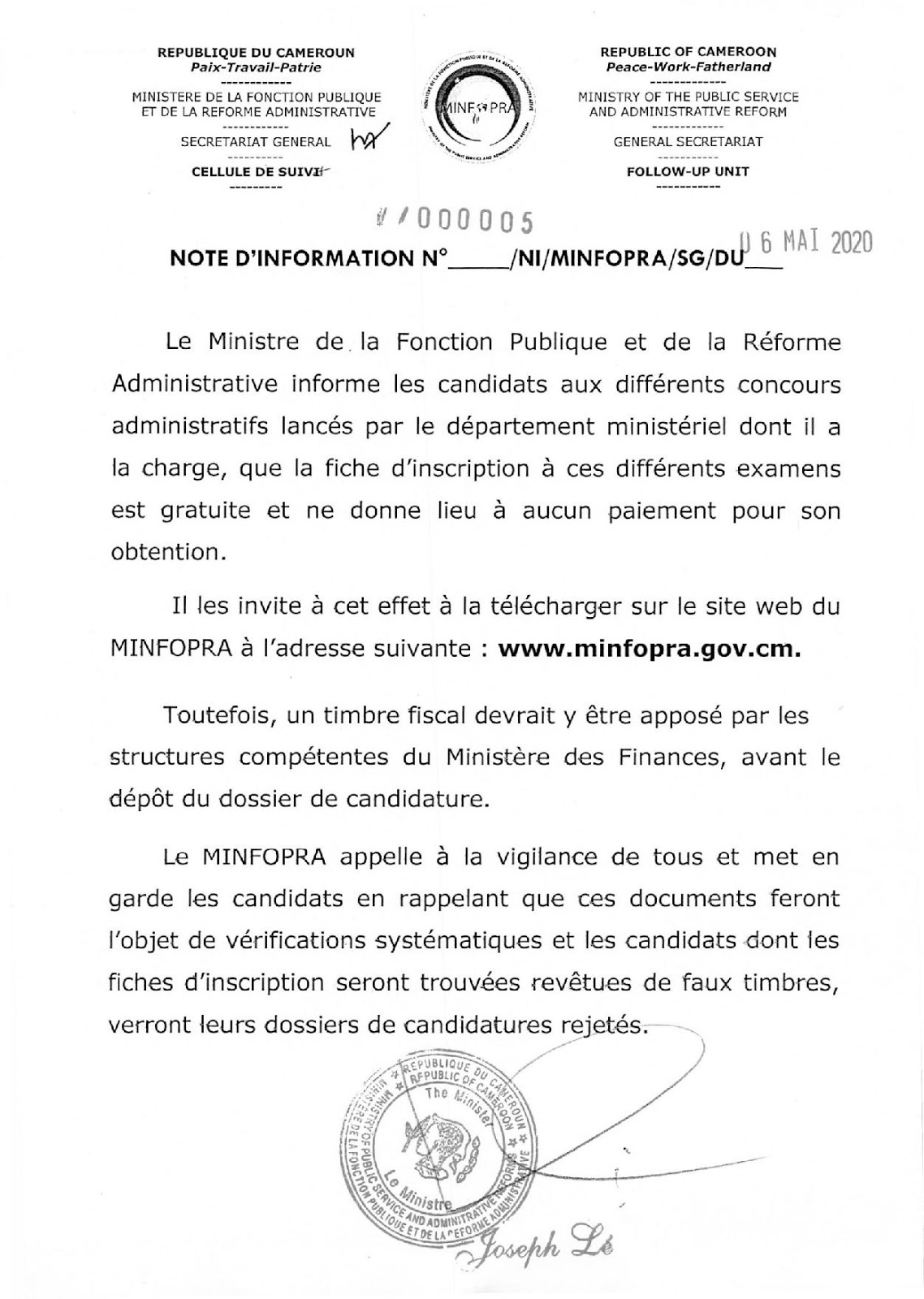 Exemple De Note De Service Fonction Publique