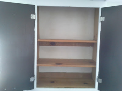 Lining shelves with contact paper, kitchen cabinets