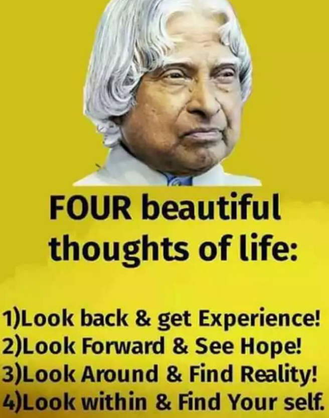 Four Beautiful Thoughts By Apj Abdul Kalam