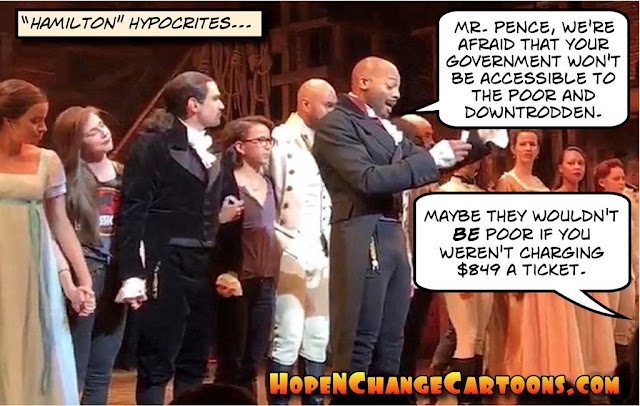 obama, obama jokes, political, humor, cartoon, conservative, hope n' change, hope and change, stilton jarlsberg, hamilton, pence, broadway, assholes