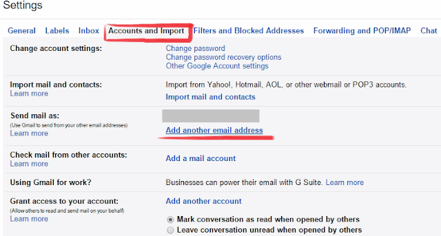 gmail accounts and import add another email