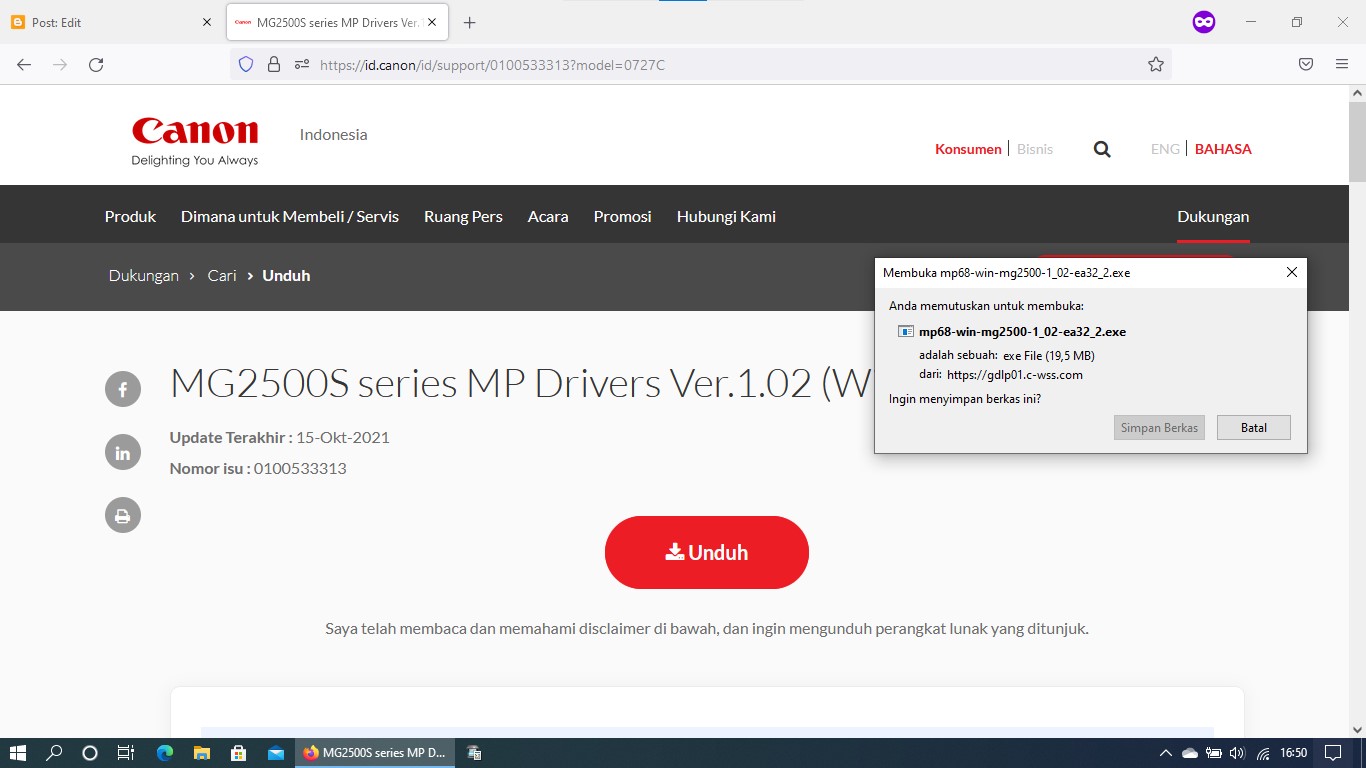 Cara Instal Printer Canon MG2570S Tanpa CD Driver di Windows 10