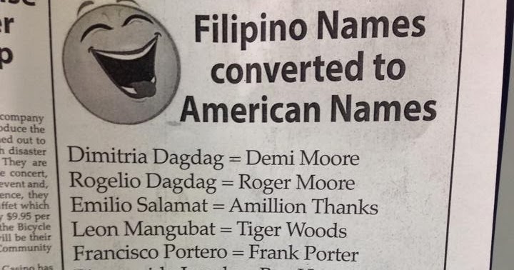 Make You Laugh! Filipino Names Converted to American Name!