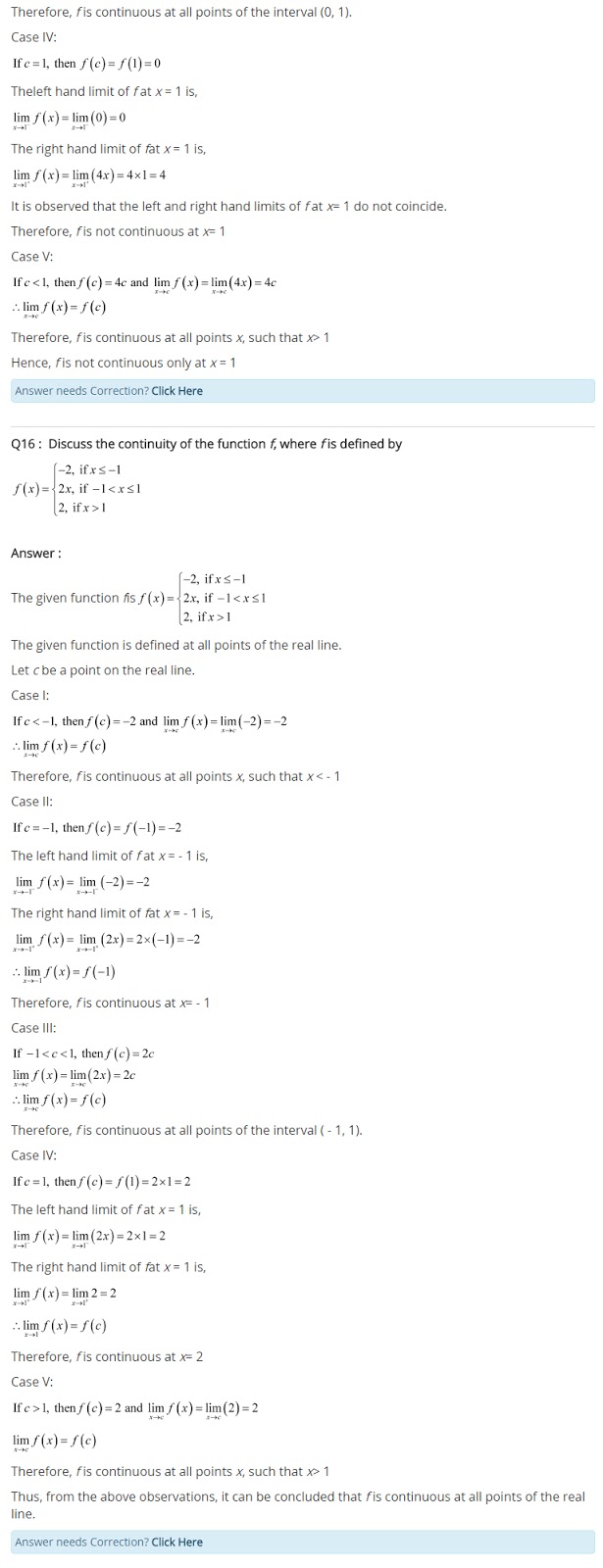 Class 12 Maths Chapter 5 Continuity and Differentiability