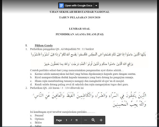 Soal Usbn Pendidikan Agama Dan Budi Pekerti Smp K 13 Soal Pelajaran