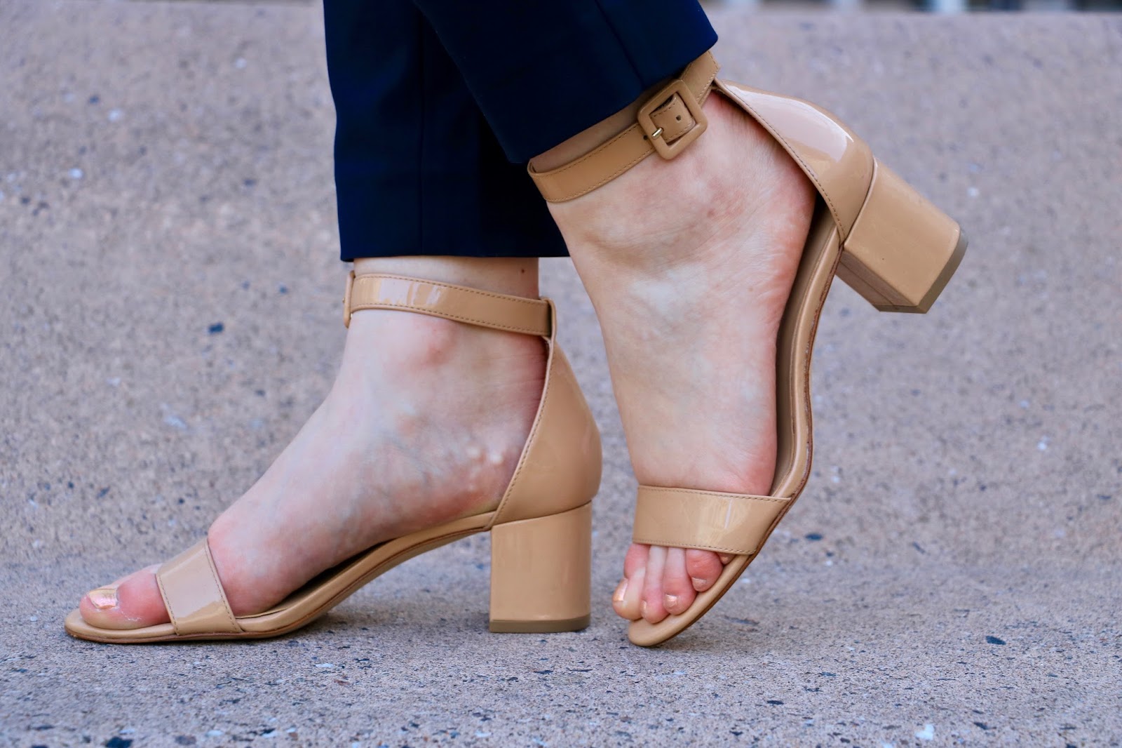 nude ankle strap heels