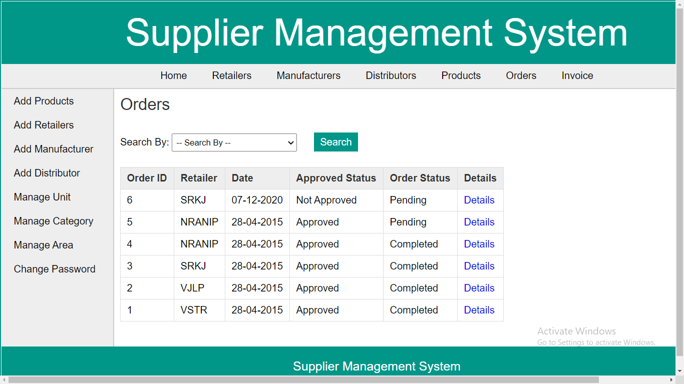Supplier Management System in PHP MySQL with Source Code
