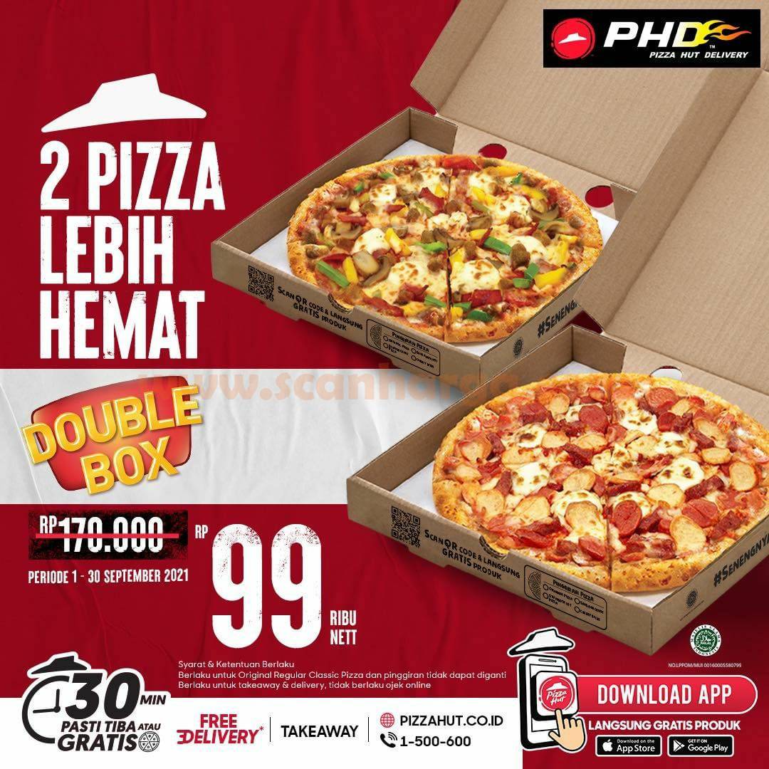 Promo Pizza Hut Delivery PHD Double Box - Beli 2 Pizza cuma Rp. 99.000