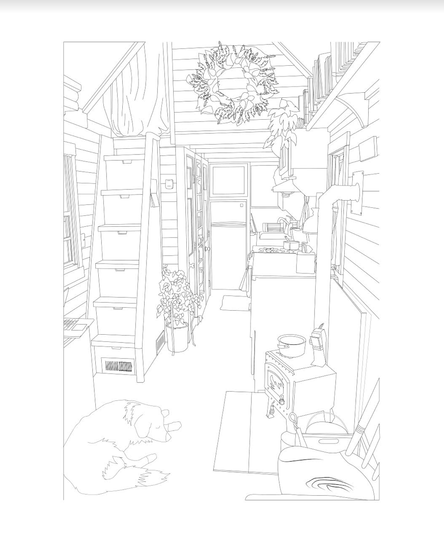 Fy Nyth Tiny House Coloring Book 