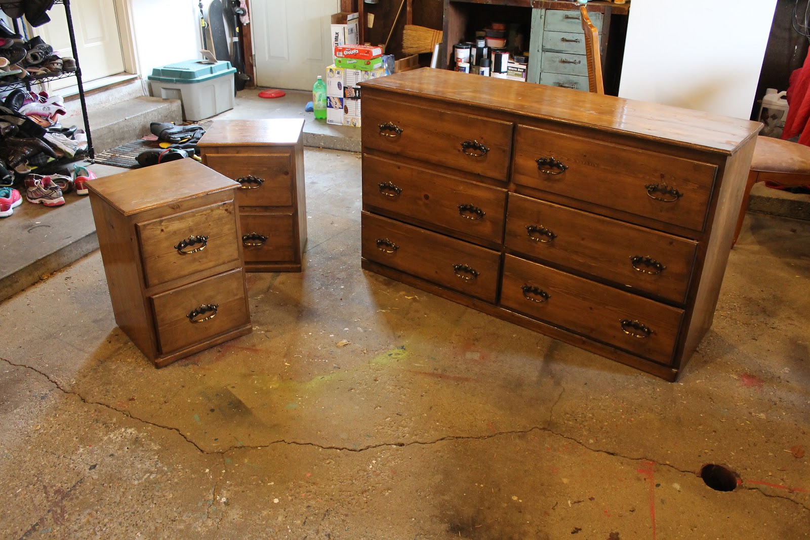 ART IS BEAUTY 3 Piece Dresser and end table set Makeover