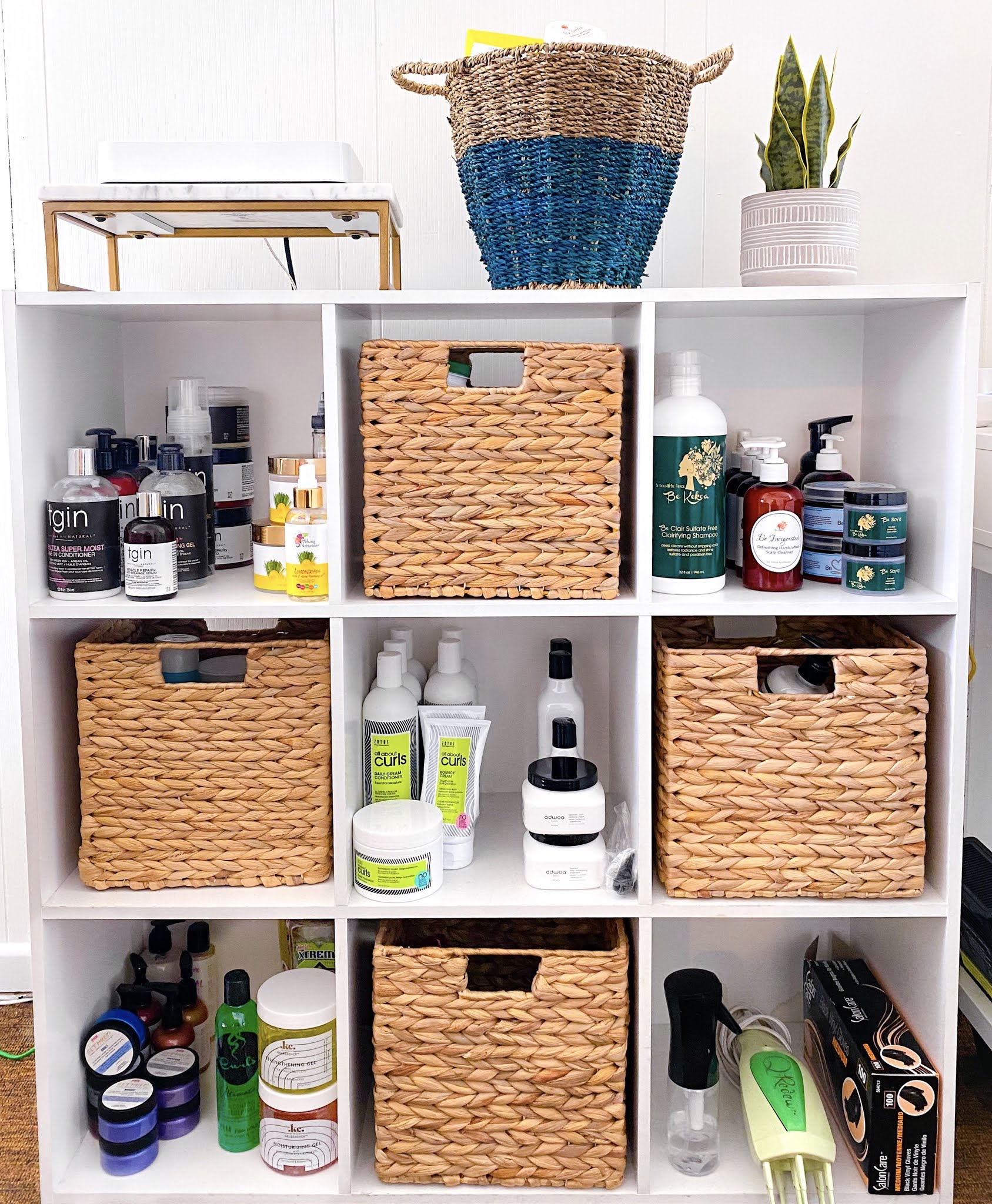 Natural Hair Care Product Storage 