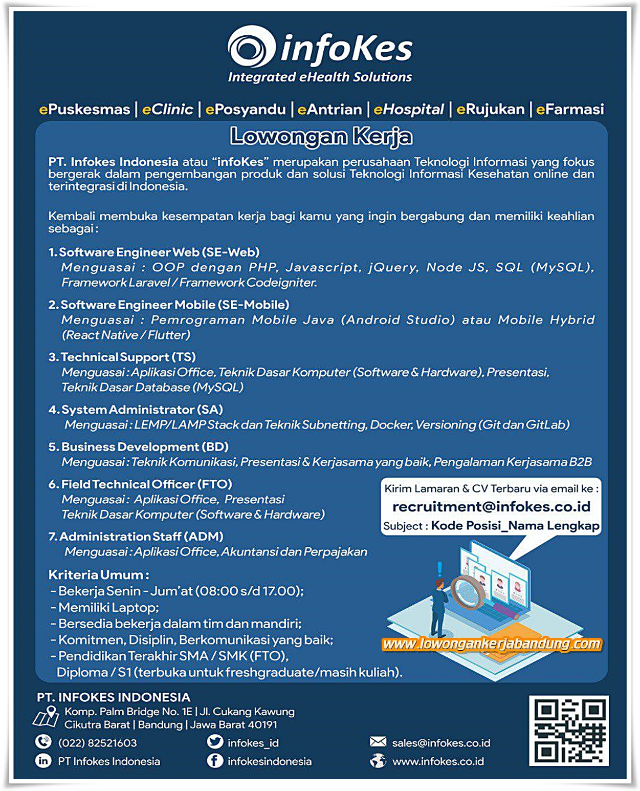 Lowongan Kerja Karyawan Infokes.com Bandung