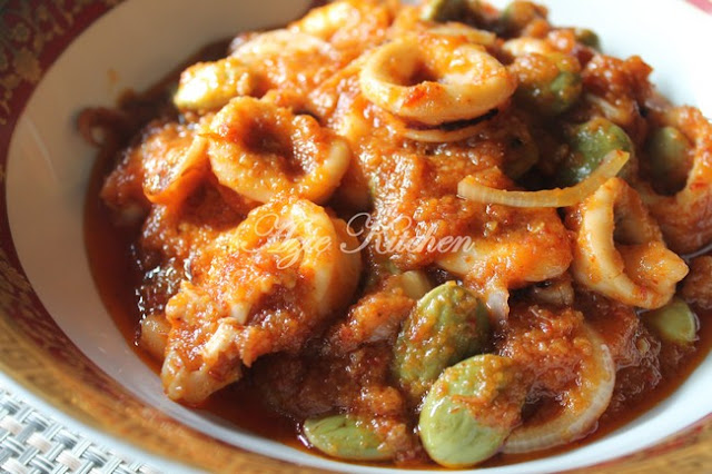 Sambal Tumis Sotong dan Petai