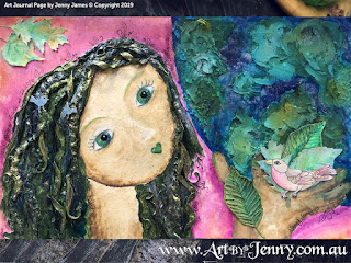 finished mixed media artwork featuring Mother Nature and the Earth created by Jenny James