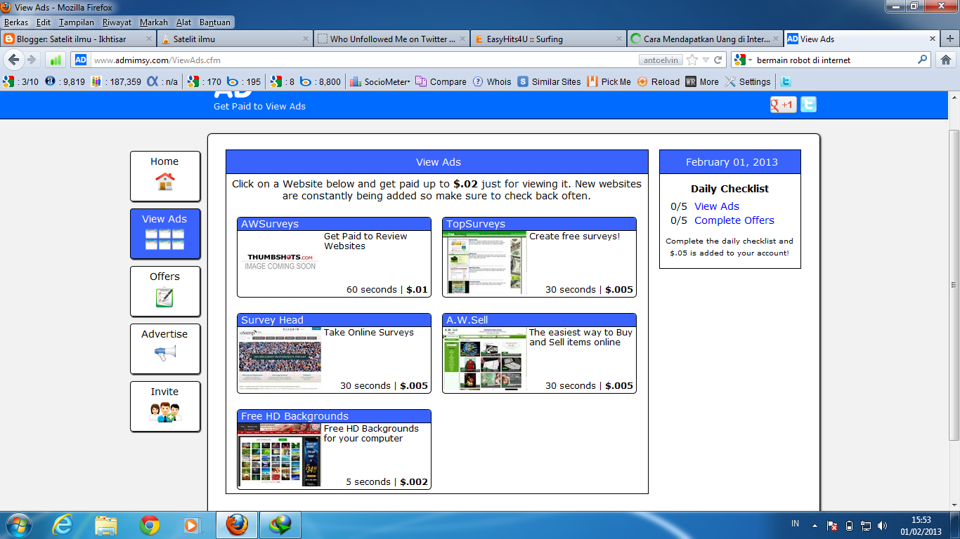 Neobux classic. View ad. View ad. View ad. Ojooo wad.