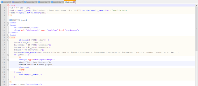 Membuat Program Aplikasi Crud Database Mahasiswa Dengan