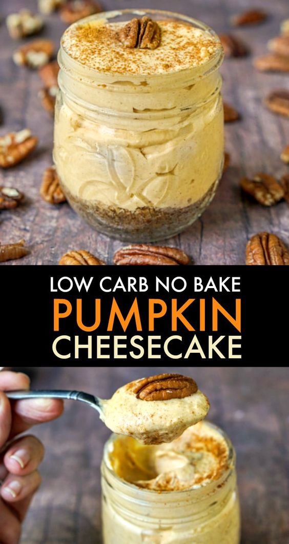 Easy No Bake Low Carb Keto Pumpkin Cheesecake