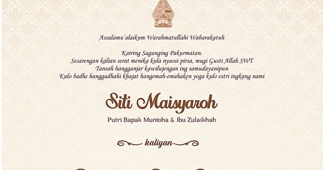 UNDANGAN PERNIKAHAN BAHASA JAWA