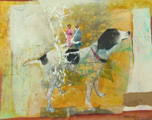 Joan Fullerton Paintings: Mixed Media,Collage Art Painting, Dog Art ...