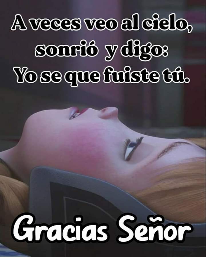 Aveces veo al Cielo,sonrío y digoYo sé que fuiste tú...Gracias